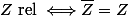 Z \;\text{rel }\Longleftrightarrow \overline Z=Z